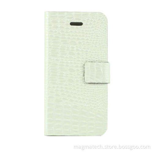 IBACKS Italian Alligator Pattern Case for iPhone 5/5S, Luxurious, with Top-grade Quality, White